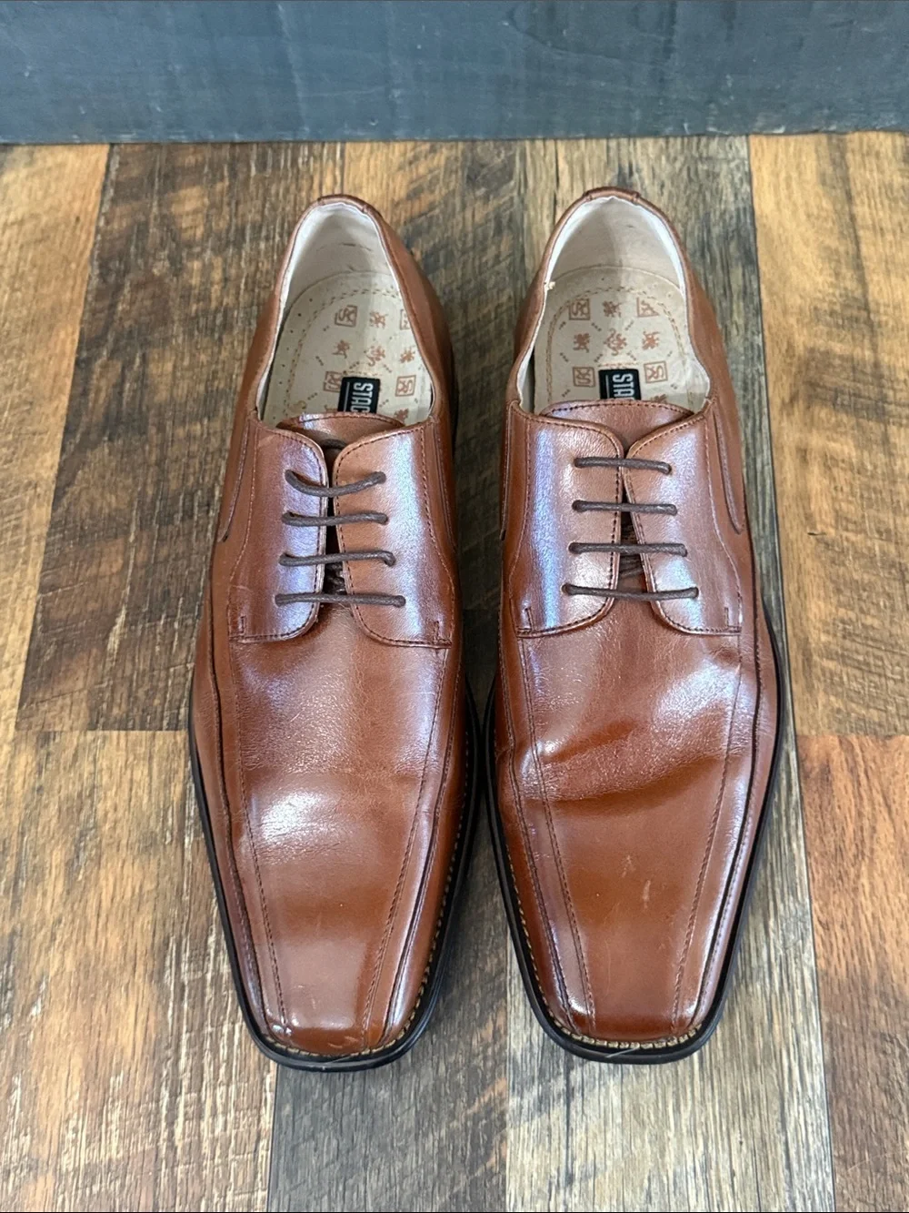 Stacy Adams Men’s Brown Leather Split Toe Dress Shoes Size 10.5M